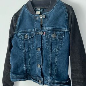 Levi Strauss Two Toned Denim Jean Jacket Crop